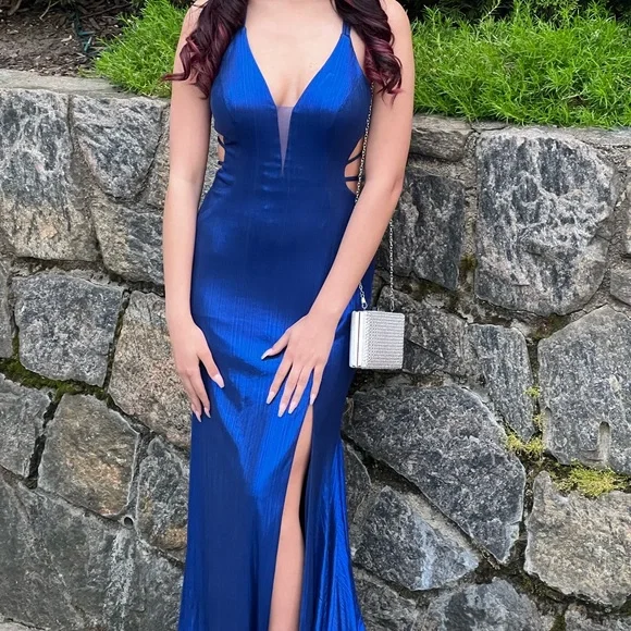 ellie wilde blue prom dress Ellie Wilde EW36025 Ball Gown Beaded Sequin Long Formal Prom Dress